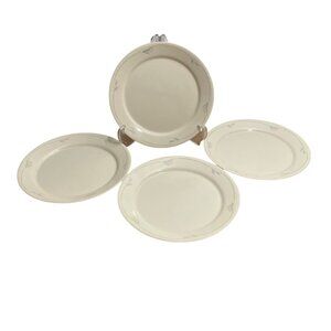 Vtg Corelle Corning Windflower Sandstone 4 Dinner Plates Peach Lt Blue 10.5 inch